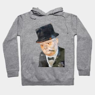 British wartime poster. Aged Print Of Winston Churchill Hoodie